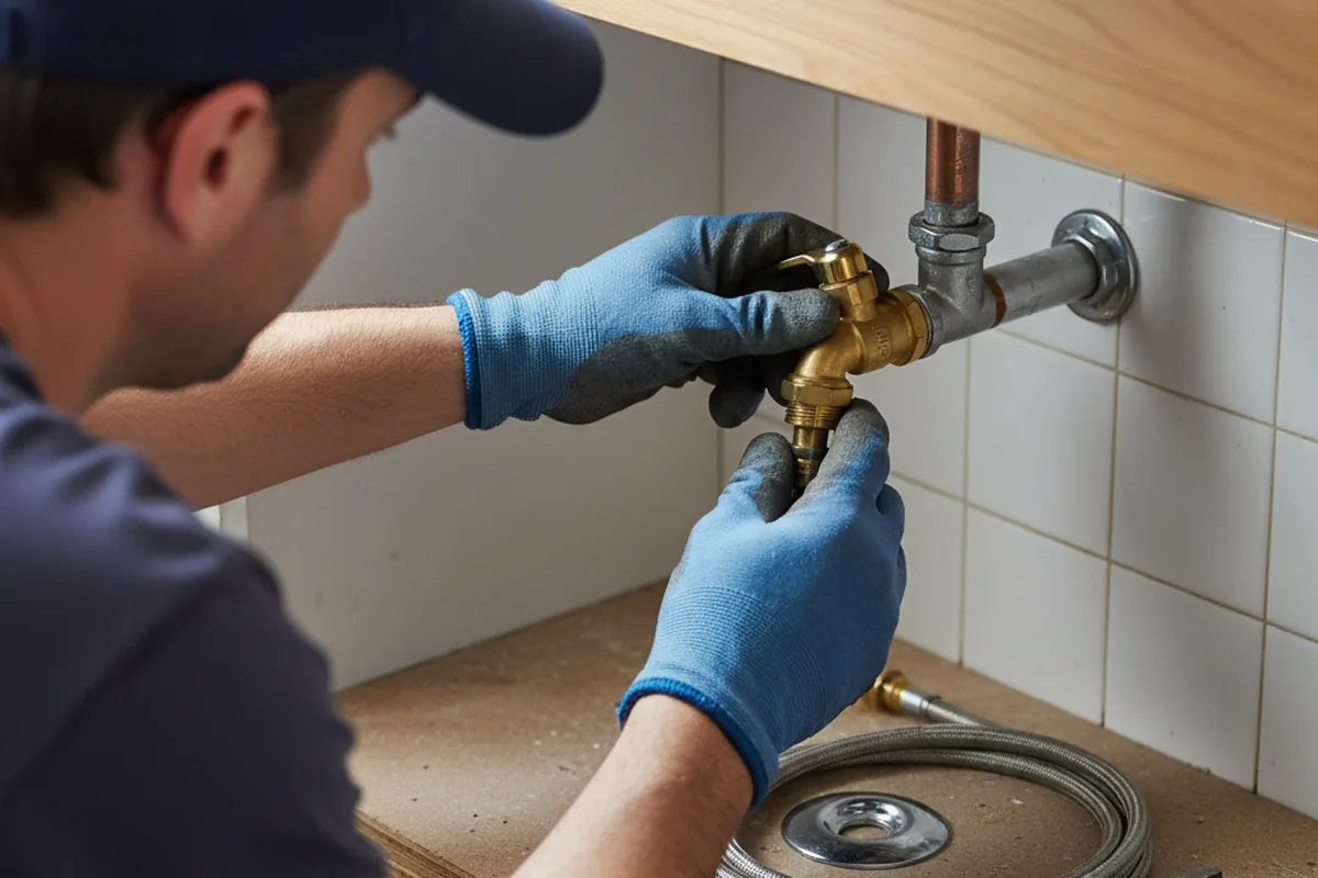 Shutoff valve and fitting work during Faucet and Fixture Repair in North Windham